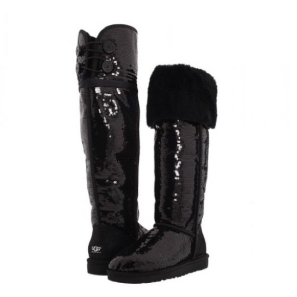 UGG | Shoes | Tall Sequin Black Uggs 